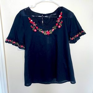 Black Karl Lagerfeld blouse NWT